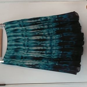 Skirt from the Jones New York Collection in Size 2 Petite Tie Dye Blue and Black